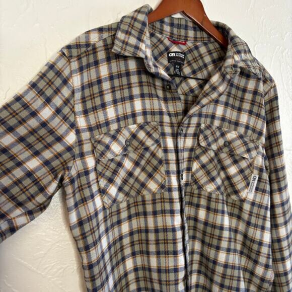 Outdoor Research Mens Size M Feedback Flannel Twill Shirt Plaid UPF 50 Gorpcore - Picture 5 of 11